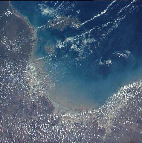 The flipped image of the Lower Gulf of Carpentaria taken on Skylab4. Photo: NASA