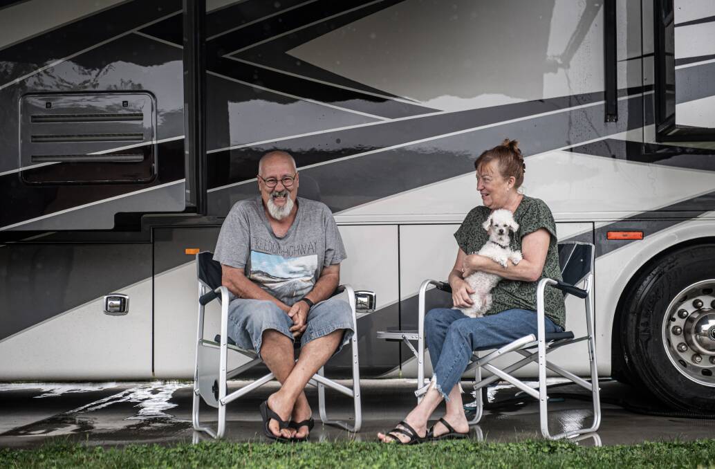 Canberra couple Christopher and Mari Annett now live out of their motorhome with their poodle Punky Brewster. Picture: Karleen Minney