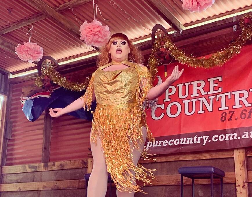 A drag queen entertains the crowd at Silverton Hotel during day two of the recent Broken Heel festival.