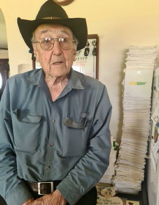 Pinjarra resident Trevor Ross has collected close to 2000 napkins in over a decade. Photo: Supplied.