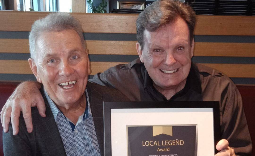 ABSOLUTELY THRILLED: On top of his OAM, Sacha (left) has recently received a Local Legend award from the City of Mandurah, much to Peter's pride.