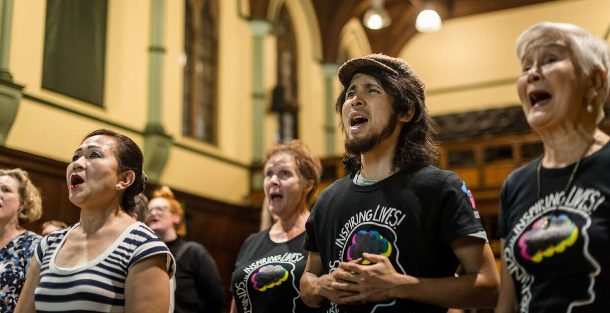 SING OUT LOUD: Melbourne Town Hall will be filled with 400 voices to celebrate 10 years of Creativity Australia’s With One Voice program. Photo: Graham Denholm.