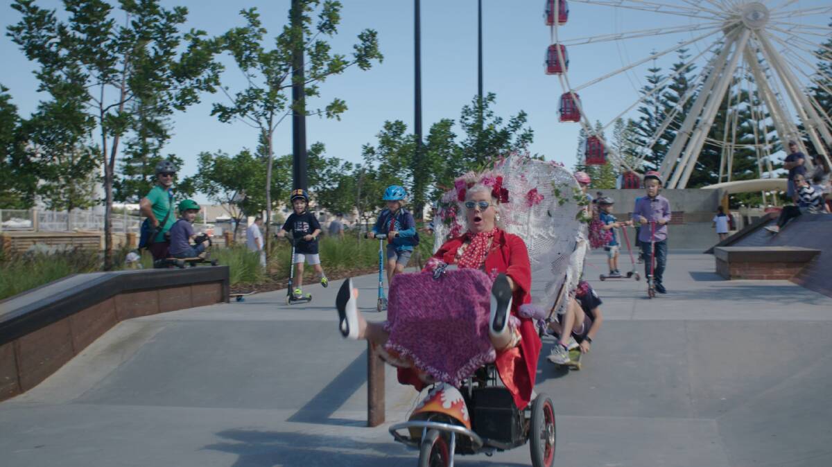 NO STOPPING HER: Guerrilla Granny (Sandy McKendrick) on her decorated mobility scooter in Ageless.