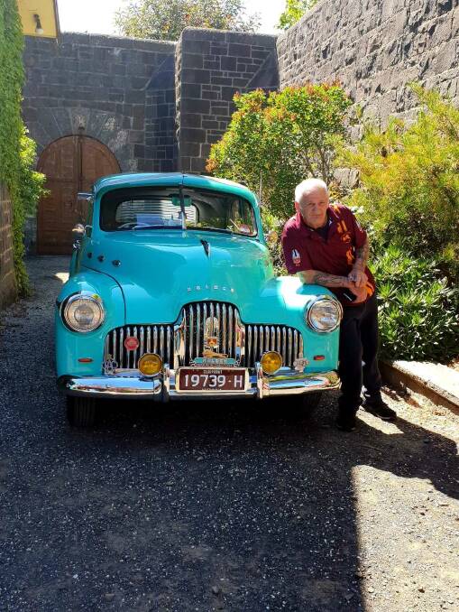 Travelling beautifully: Neville Maver with his prized 1951 Holden FX, which he restored over seven years.