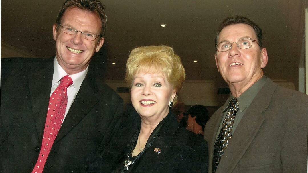 TOUCHED BY FAME: Peter and Sacha with star of screen and Las Vegas show Debbie Reynolds.