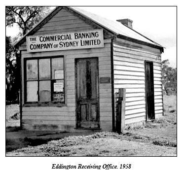 Eddington Receiving office once operated from Dunolly in Victoria. Photo taken back in 1958 when it was no longer used and it has since been demolished. Picture supplied