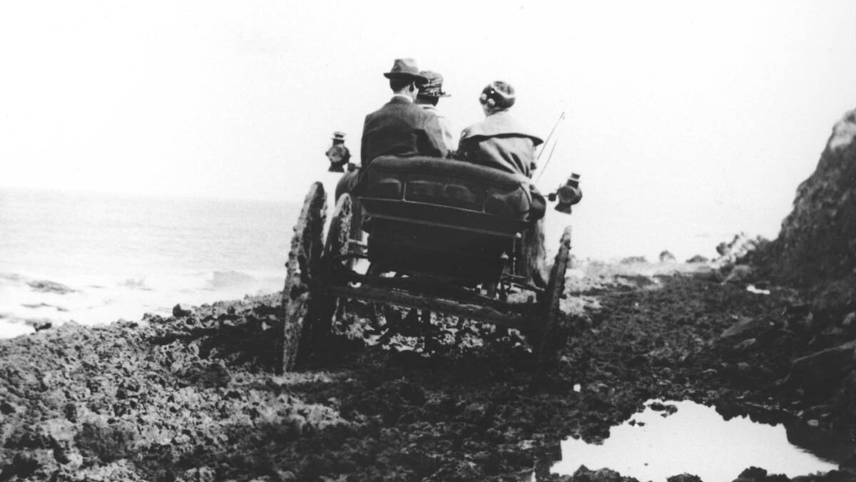 LEARNING CURVE: In the early days of the Great Ocean Road, things weren't always easy going and motorists had to keep their wits about them.