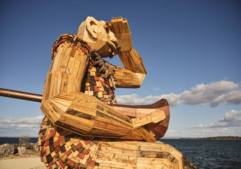 Seba's Song, from Thomas Dambo's Giants of Mandurah. Photo by Duncan Wright courtesy of FORM - Building a State of Creativity
