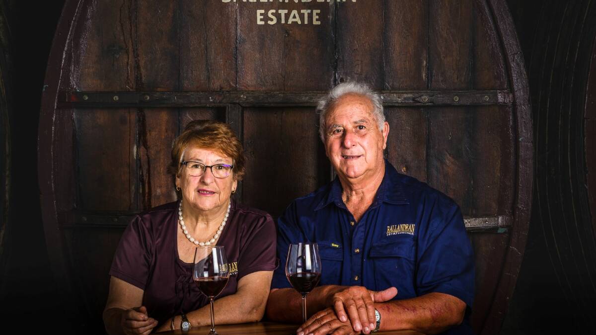 FANCY A GLASS?: Angelo and Mary, pioneers at Ballandean Estate.