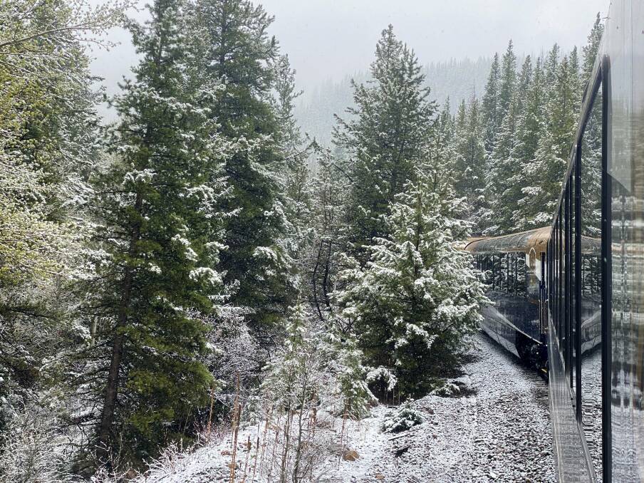 The train emerges from the Moffat Tunnel into snow. Picture by Marie Barbieri
