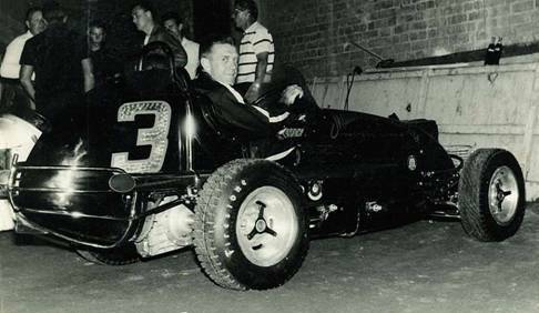 OVAL-TRACK IDOL: The famed Bob Tattersall from Streator, Illinois, in a Mattoon Motors Offy at the Sydney Showground in 1962. He took the car back to US after the visit. He made 13 consecutive annual trips to Australia to race.