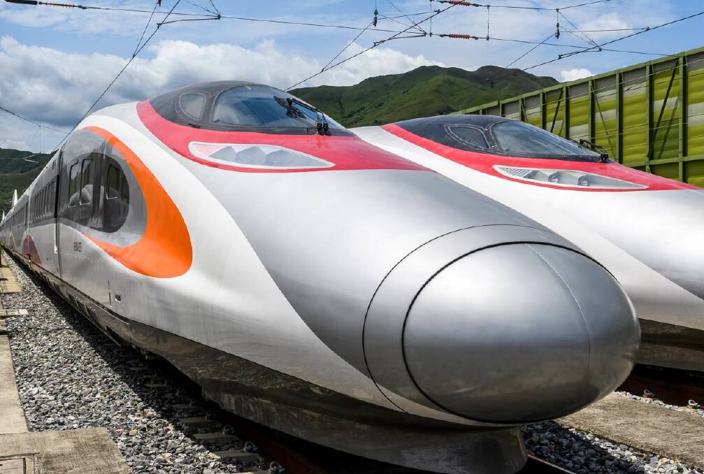 FLEET INDEED:  The new trains can reach speeds of up to 350 km/h, meaning the trip between Guangzhou to Hong Kong will be cut from 100 minutes to 50 minutes.