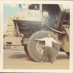 SEEING THE COUNTRY: Christopher at the Peko mine near Tennant Creek in 1971, where he worked maintaining equipment and welding.