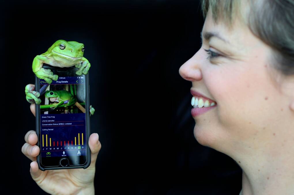 REBBIT RUN: The FrogID project, led by DrJodi Rowley (pictured), encourages members of the public to listen for frogs using this specially designed app.