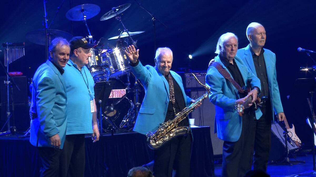 GOODBYE AND THANK YOU: Stephen Kelson, Gil Matthews, Graham Broomfield, Ian B. Allen and Barry Roy at the final show at The Palms in Crown Casino.