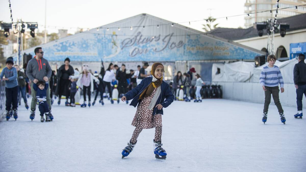 MAKING IT LOOK EASY: Glide around the Bondi Festival Ice Rink during the festival.