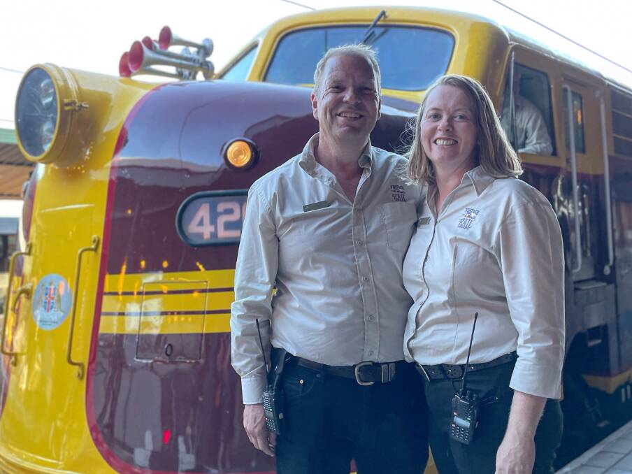 Vintage Rail Journeys owners Simon Mitchell and Danielle Smith. Picture supplied by Vintage Rail Journeys. 