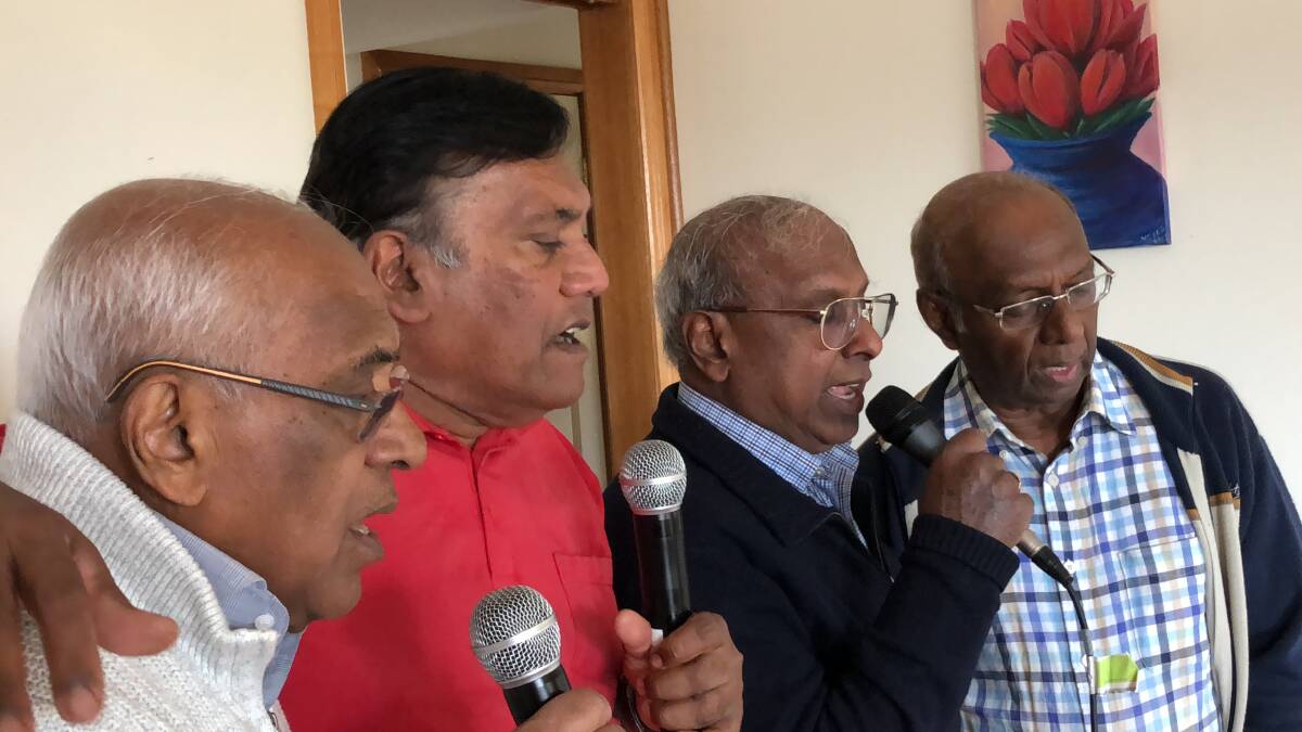 CLOSE-KNIT: Members of Sydney's Sri Lankan community sing their hearts out at Pennant Hills Learning and Leisure Centre, before the group went online.