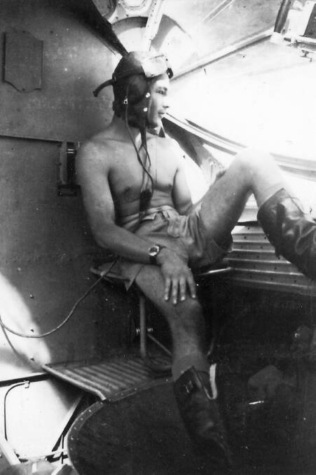 IN THE BLISTER SEAT: Gunner Cyril Payne on patrol in 1942.