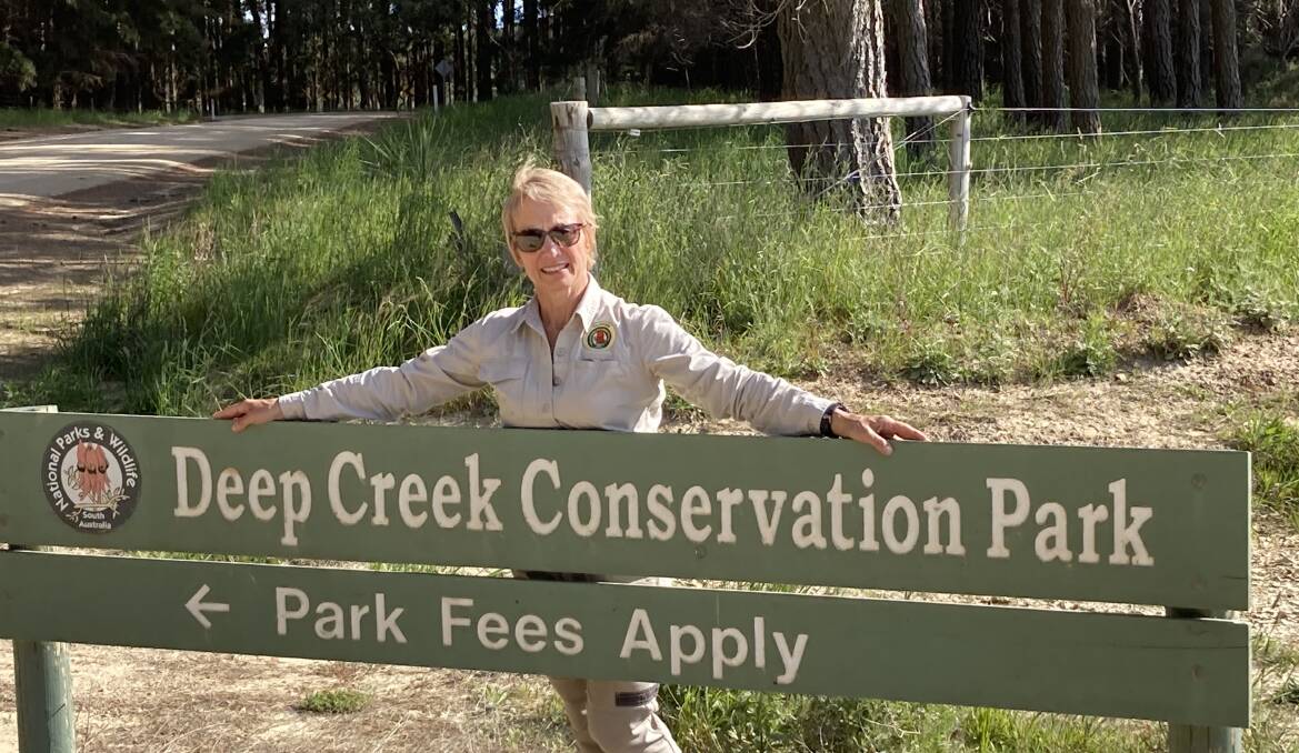 CLOSE TO HOME: Jo Cowan at Deep Creek Conservation Park on the Fleurieu Peninsula. Since becoming a volunteer ranger, she has travelled to parks all around SA.