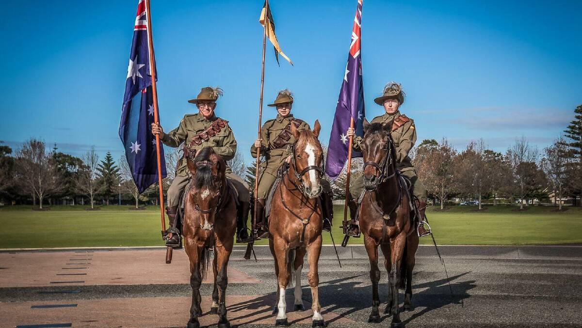 STEEDS AND DEEDS: Members of the Australian 10th Light Horse Rockingham troop. Photo: Bruce Frasier: Rockingham Photography Club 