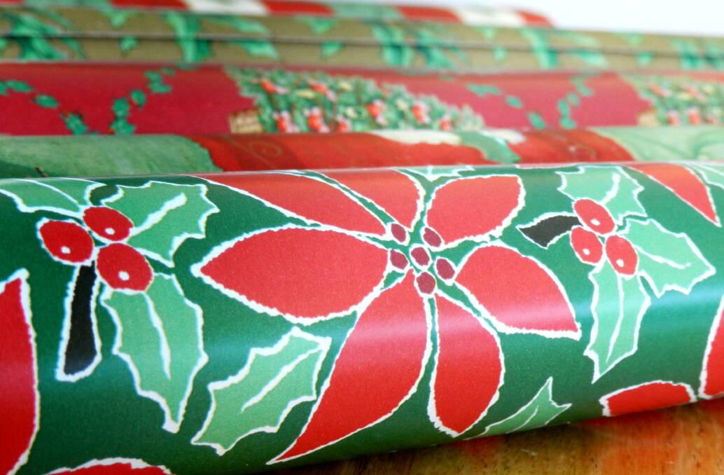 Use leftover Christmas wrapping to make lovely bookmarks.