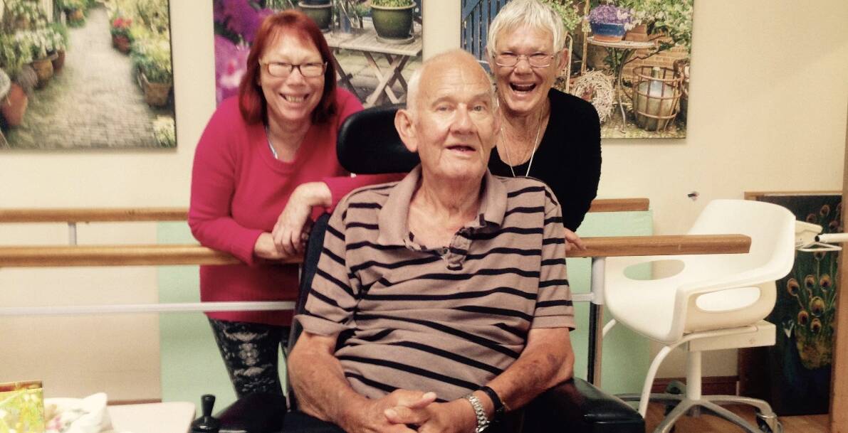 LONG GOODBYE: With my sister Heather and brother Ian before he succumbed to motor neurone disease.