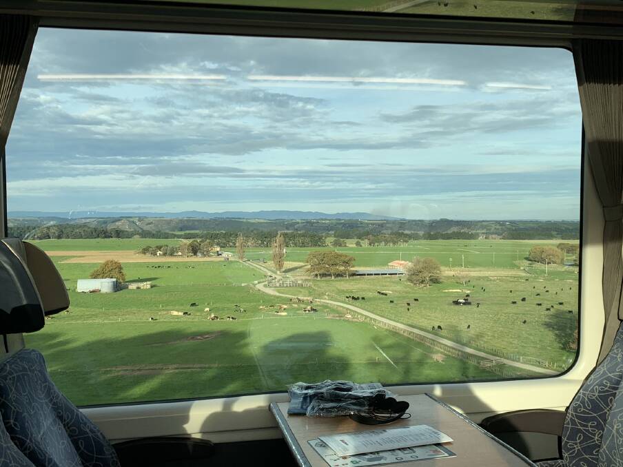 A GREEN AND LOVELY VISTA: Beautiful farmland views from the Northern Explorer. Photo: Tim Richards