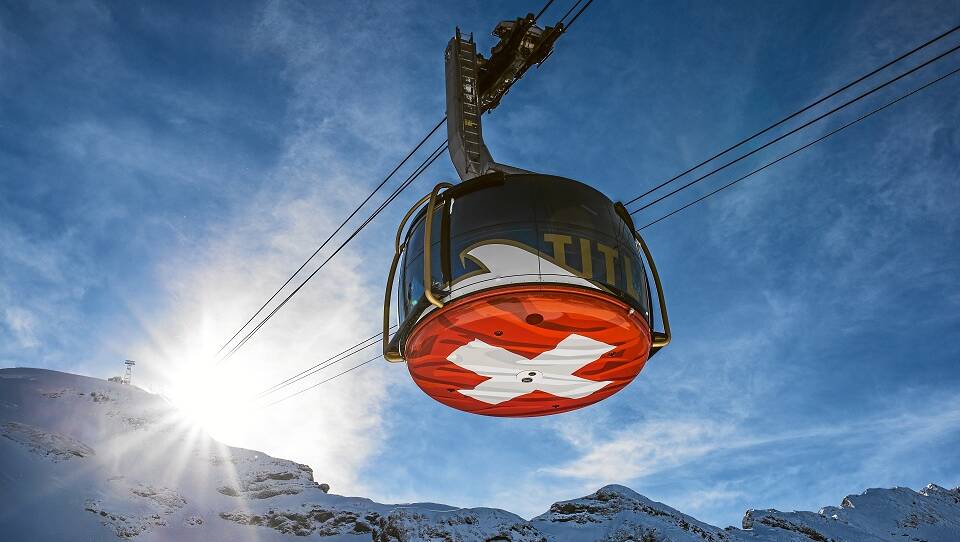 The Titlis Rotair, the world's first revolving cable car.