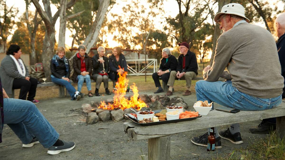 'BUSH TELEVISION': Yarning by the campfire is a wonderful way to end a day on the river. Photos courtesy Murray River Paddlesteamers