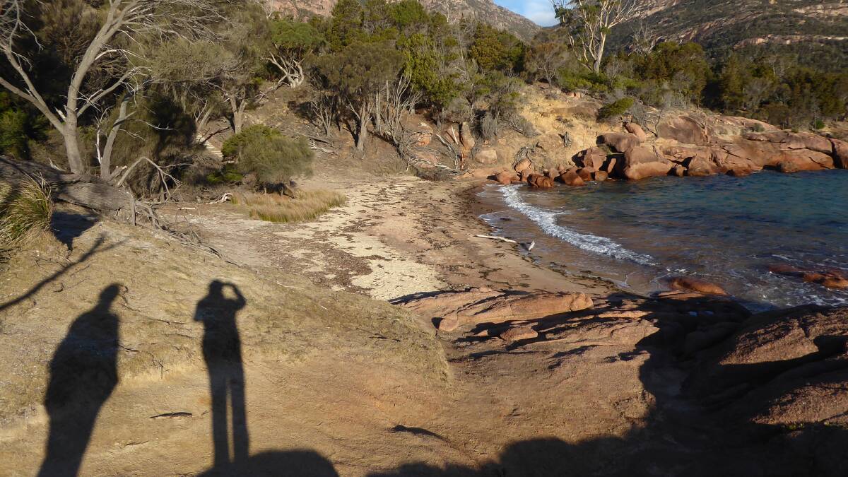 ROOM TO MOVE: You're more likely to see your own shadow than other people while walking in beautiful Freycinet National Park in winter.