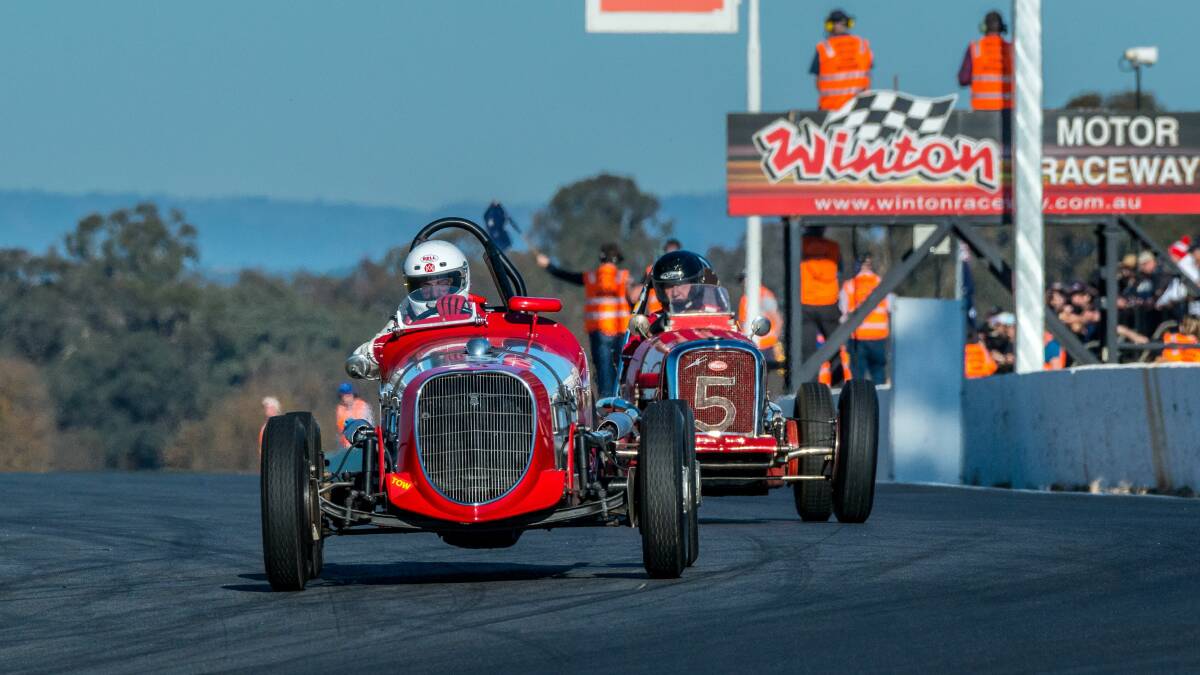 GET TRACKSIDE: Historic Winton promises action aplenty from historic car, motorcycle and sidecar races. Photo: Robert Cutting