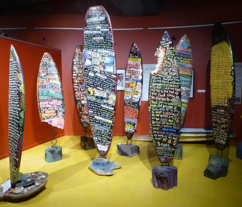 GOOFY STUFF: Some of the amusingly decorated surfboards at the National Surfing Museum in Torquay, gateway to the renowned Bells Beach.