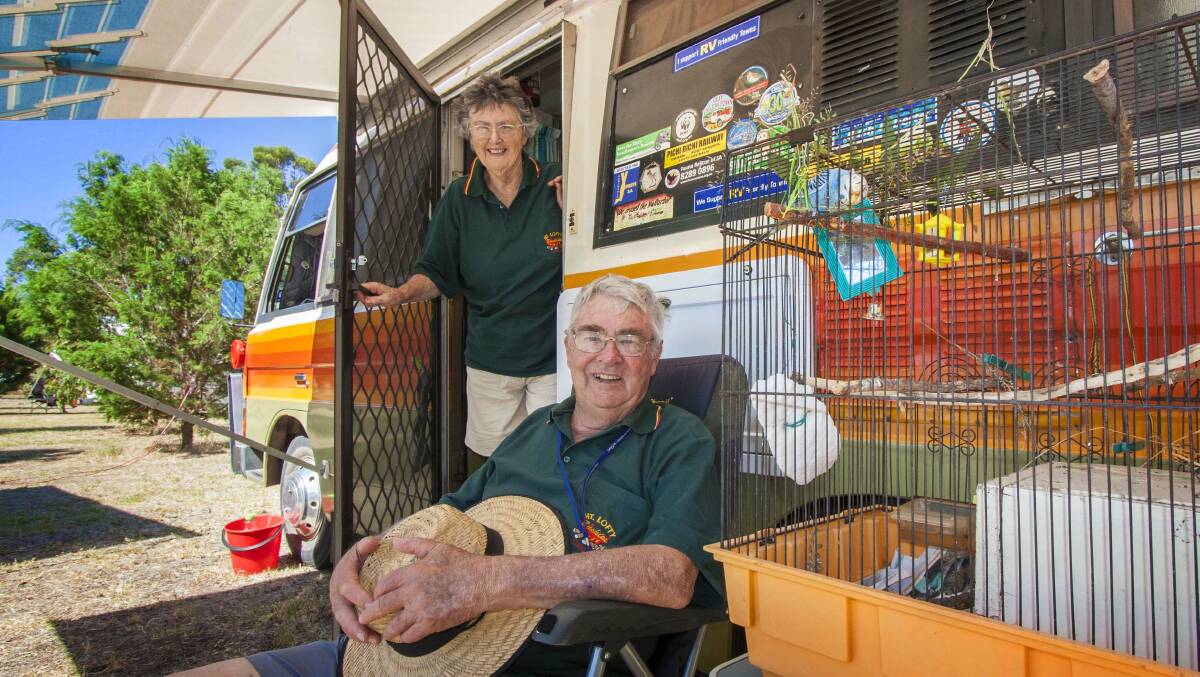 A couple from the Mt Lofty Bushies RV chapter take time out during the 2017 Coonalpyn RV Fest.