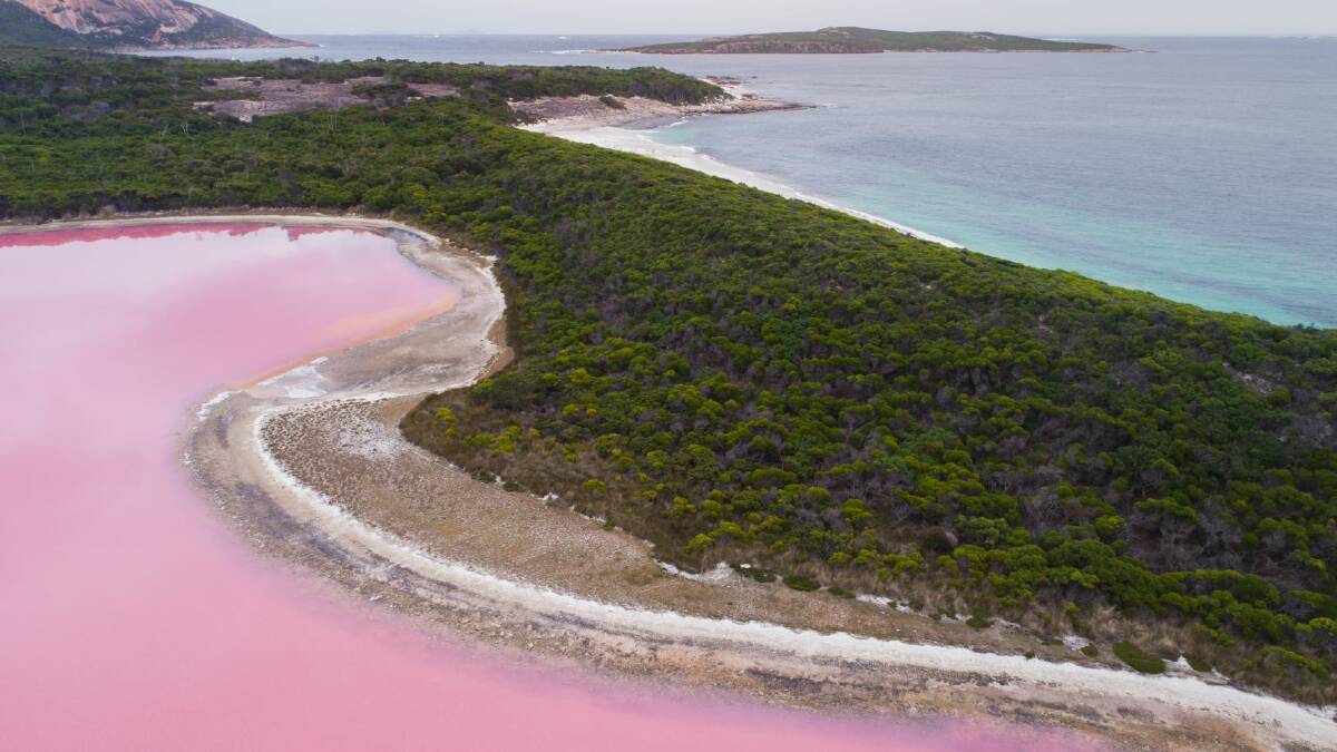 Take a rare peek at pink lake