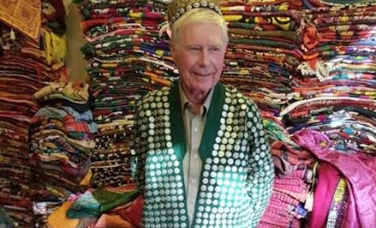 THE ROAD LESS TRAVELLED: Running has taken Ken Bowes all kinds of places - in this case, a clothing shop in Afghanistan.