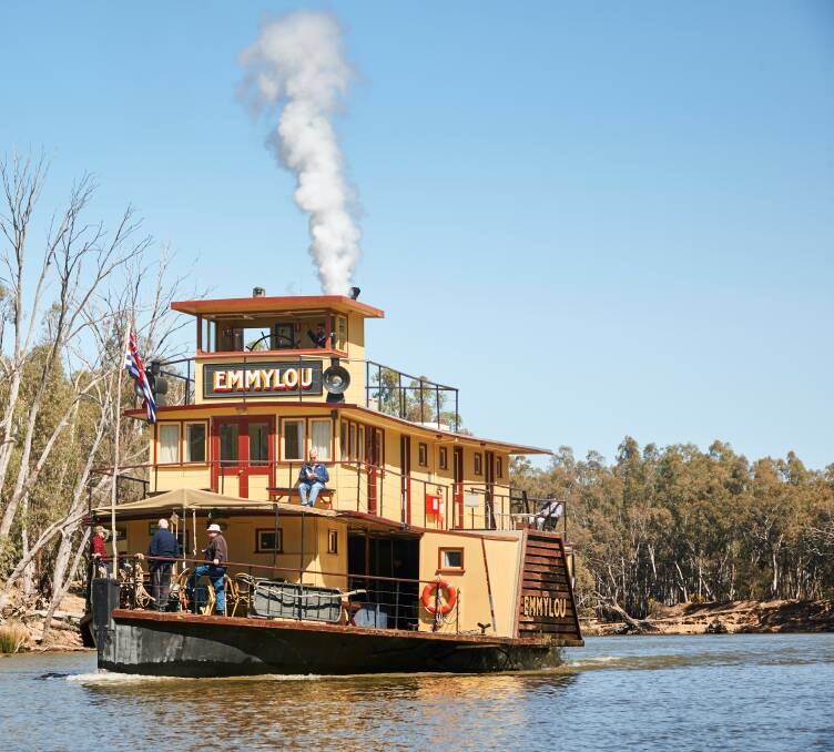 STUNNER: The PS Emmylou proudly flies the flag of the Murray River, the only river in the world to have its own flag.