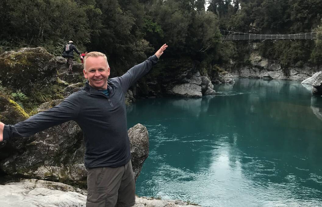 WE'RE READY: New Zealand will reward travellers when international borders open says Peter Harding, pictured at Hokitika Gorge in the South Island.