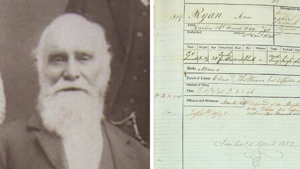 WHO DO YOU THINK YOU ARE: Dawn Cantwell's relative's Henry Augustus Rayner and a document detailing why her Irish ancestor Anne Ryan was deported. 