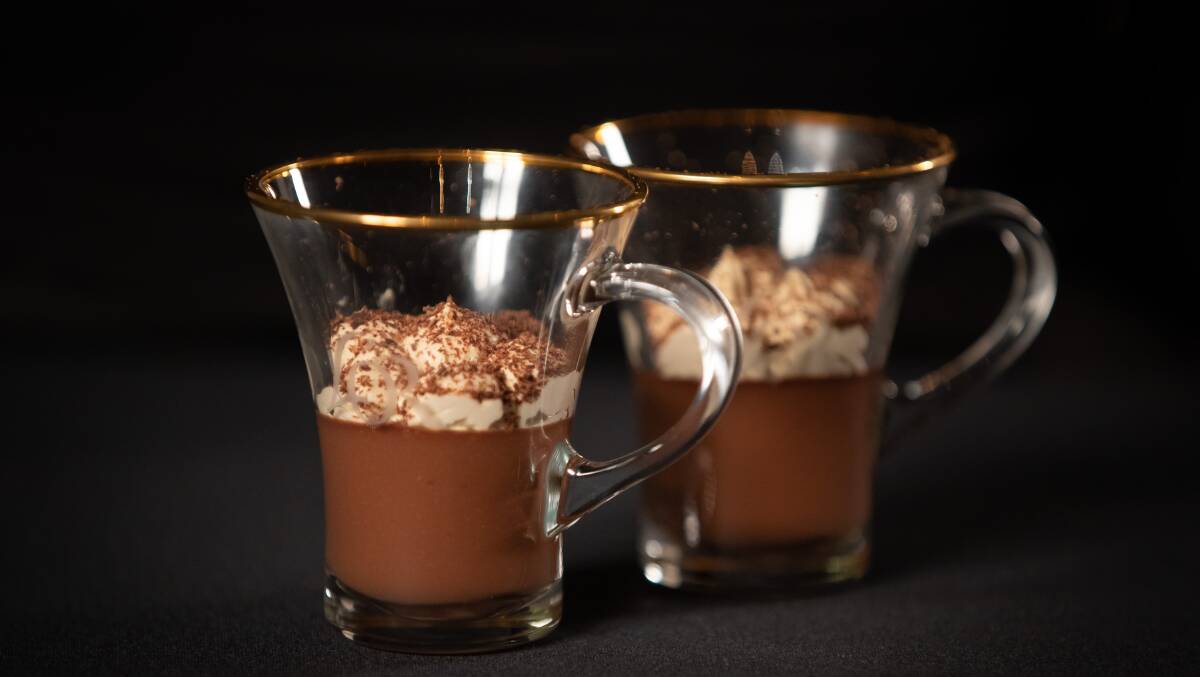 Manu's chocolate and coffee mousse pots.