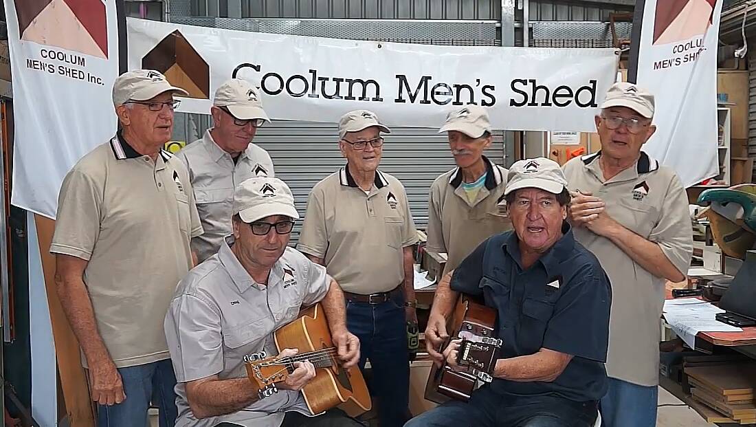 Shedders from Coolum Men's Shed have reworked a John Williamson song into a shed anthem.