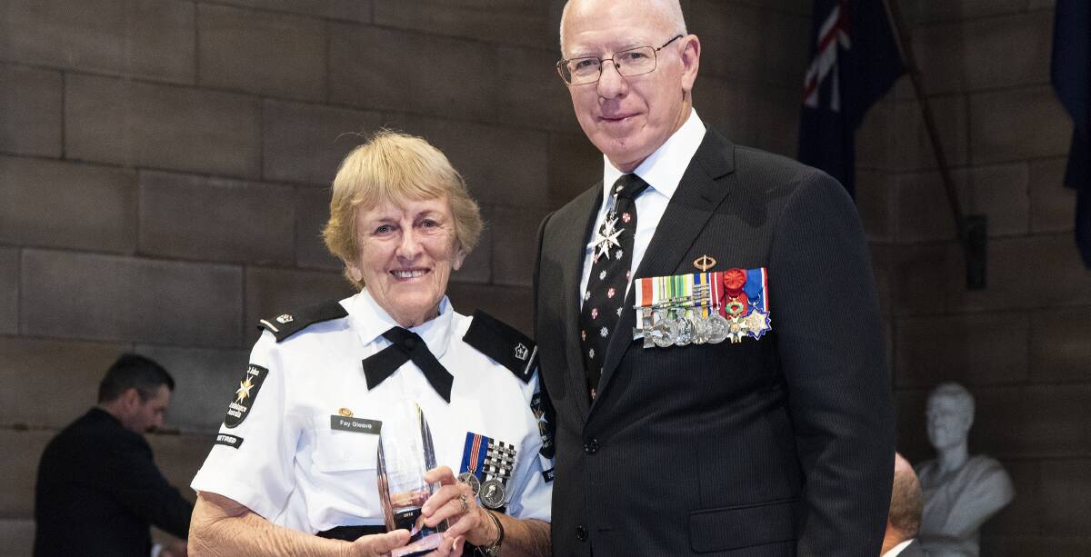 HONOURED: Fay Gleave accepted her award from NSW Governor and incoming Governor General David Hurley in a ceremony last year.