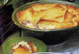 Get a taste of Ireland with this Rhubarb Bread and Butter Pudding.