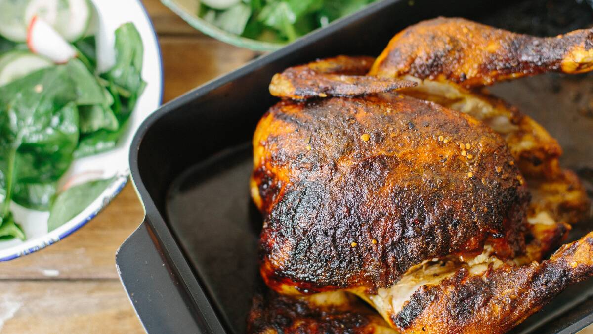 Turmeric and barbecue spiced chicken.