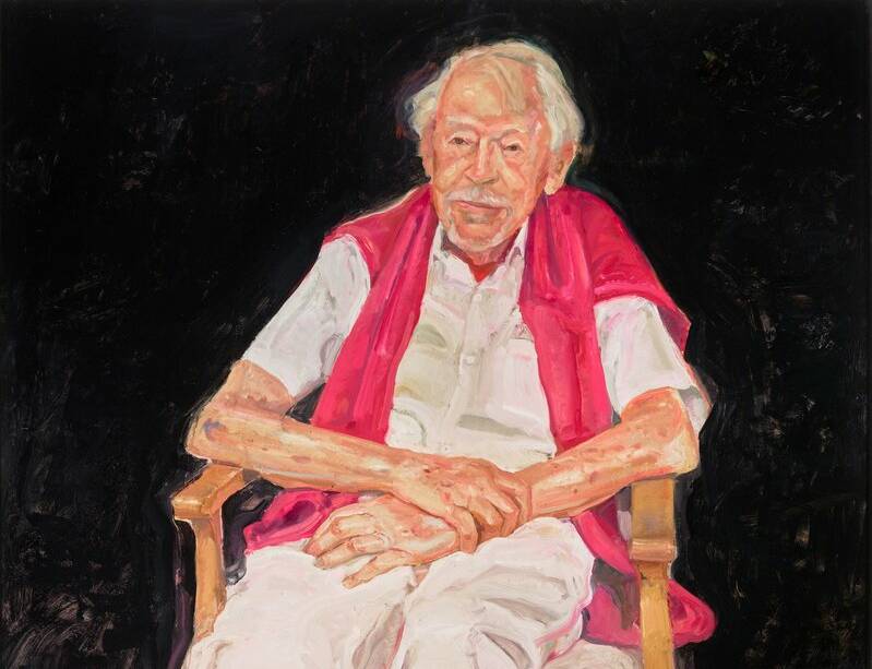 Winner Archibald Prize 2021 Peter Wegner Portrait of Guy Warren at 100 the artist. Photo: AGNSW, Jenni Carter