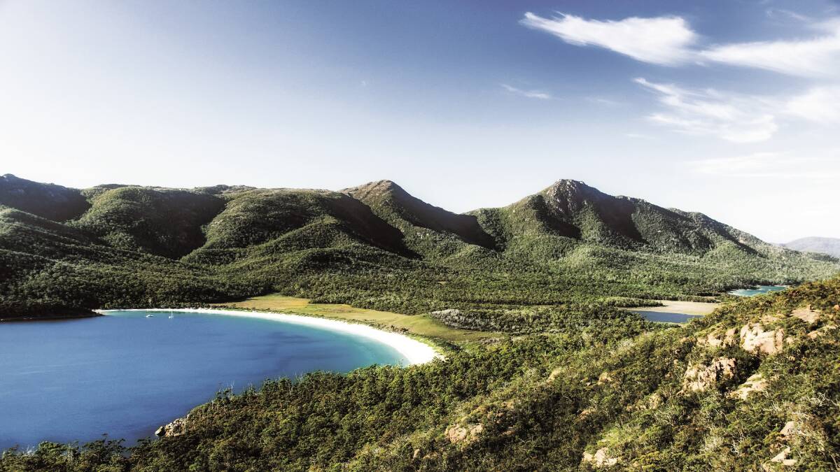 Famous view: Tasmania's iconic crescent shaped Wineglass Bay.