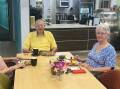 Alma Ronlund (at right) enjoying breakfast with friends Christine Burgess and Reg Wilson at the cafe at Azure Blue Retirement Village where she's now living after downsizing from her large family home. Picture supplied