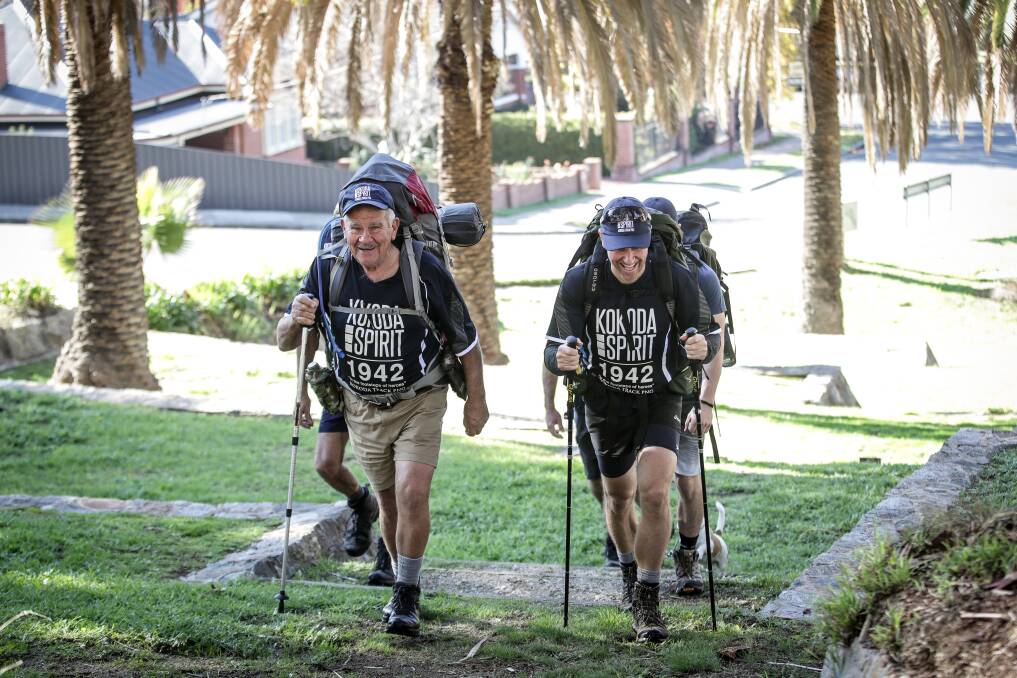 LAST TRAINING: The group walked 9 kilometres on Sunday as their last group training session before they walk Kokoda next week. Picture: JAMES WILTSHIRE