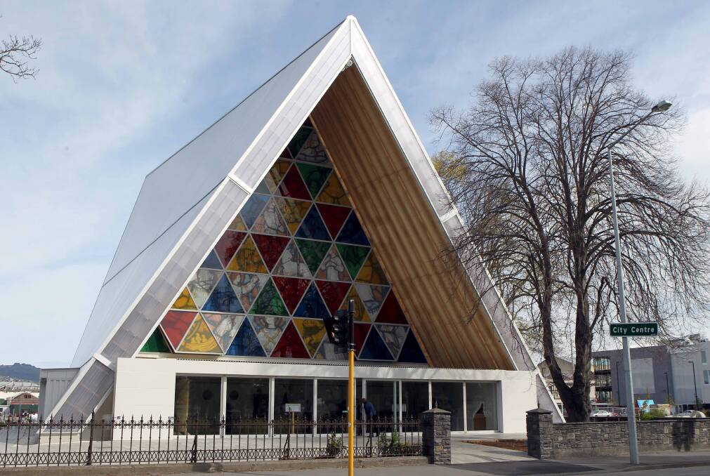 The Transitional Cathedral, aka the Cardboard Cathedral, overlooks Latimer Square in Christchurch. Photo: Dean Kozanic/ Fairfax NZ