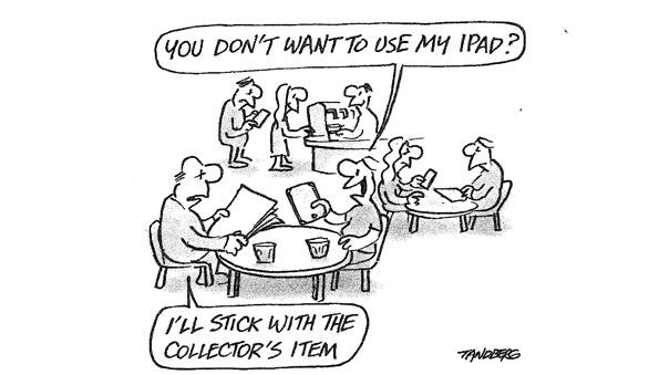 Cartoonist Ron Tandberg's take on the future of newspapers today.
